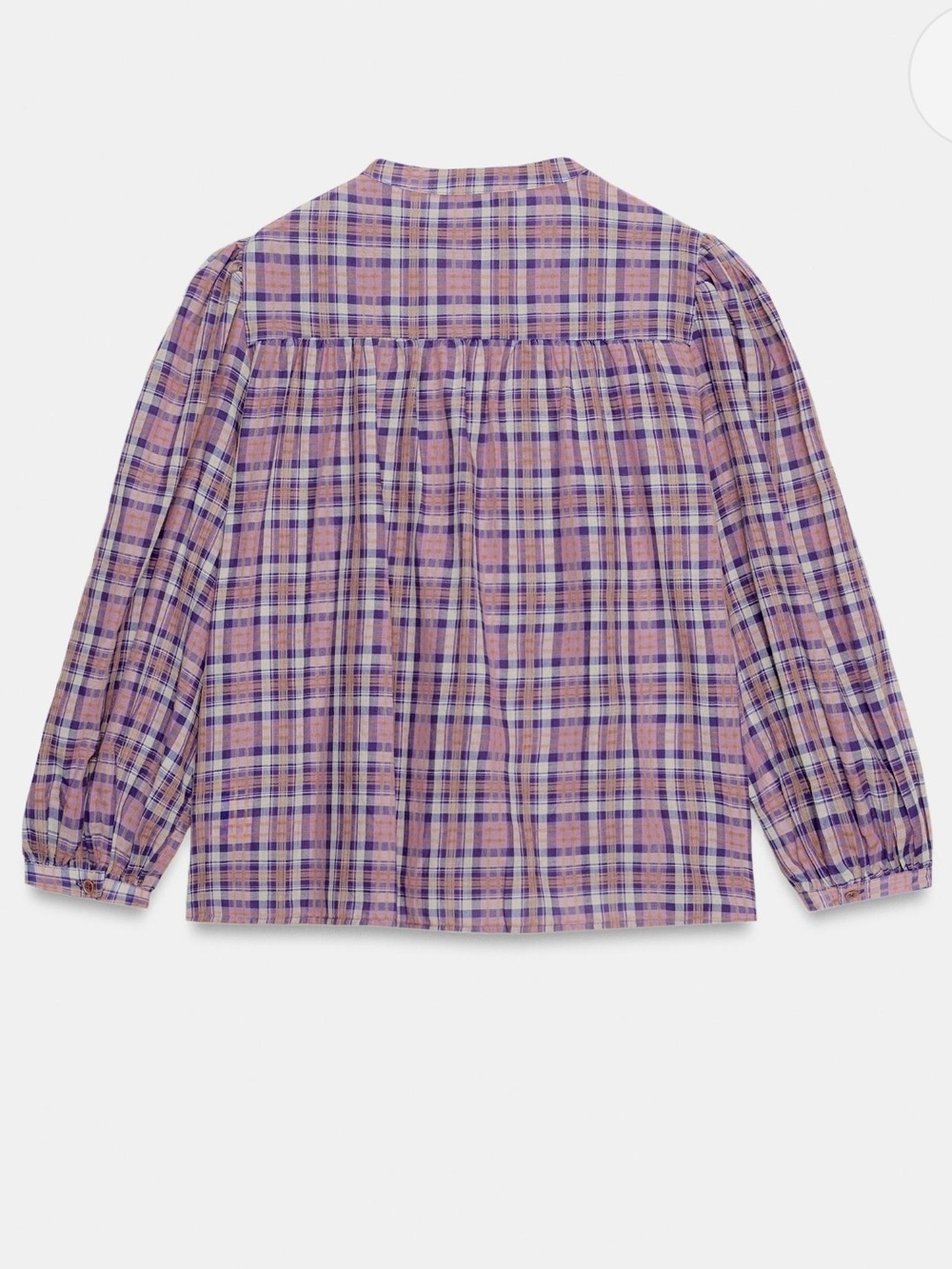 Zara Plaid Button-Front Top (M) - Picture 6 of 7